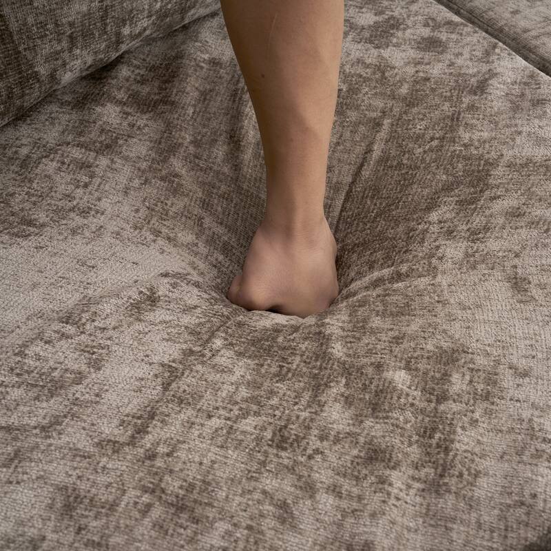 Christopher Knight Home - Cami 140.5" Chenille Upholstered U-shaped Modular Compressed Sectional Sofa with Pillows