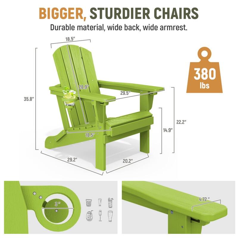 3-Position Reclining Folding Outdoor Chair – PE Wood Grain, Weather-Resistant