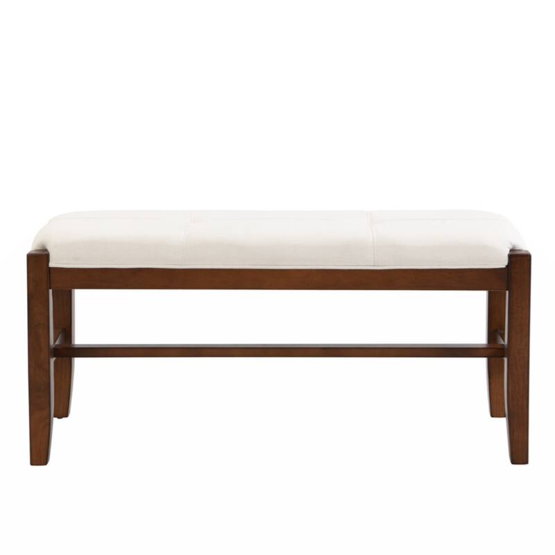 4-Piece Modern Dining Furniture Set, 46" Faux Marble Style Table and 2 Upholstered Chairs & Bench with Wood Legs