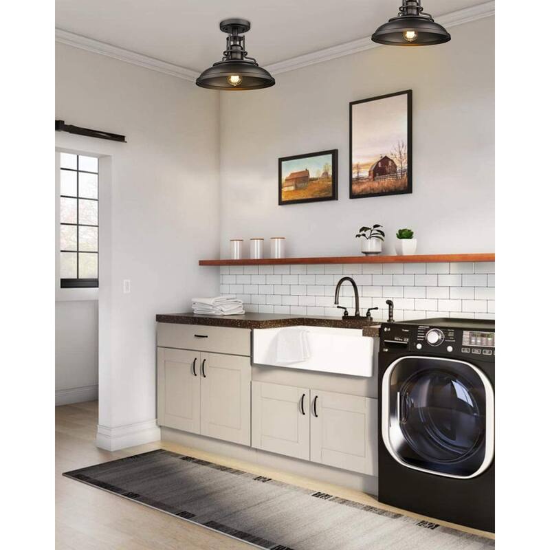 Hallway farmhouse ceiling light fixture black semi flush mount light fixture