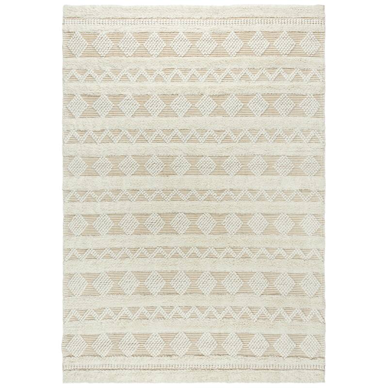 Alora Decor Kerala Beige and Brown Geometric Hand-woven Jute Rug