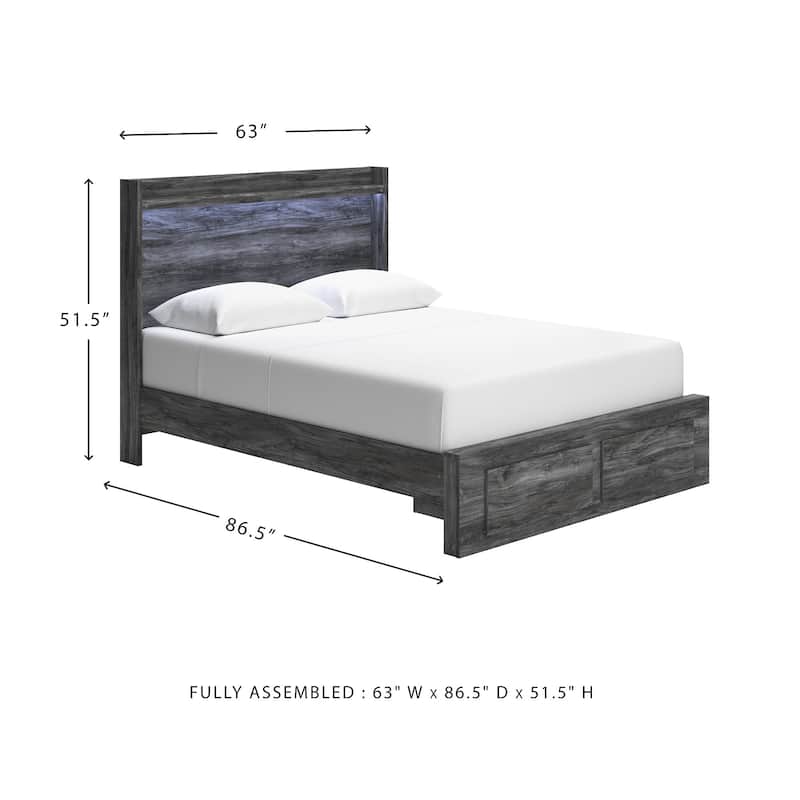 Baystorm Weathered Gray Panel Bed with Footboard Storage Drawers