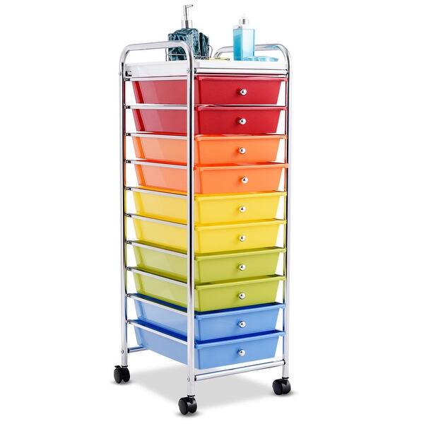 Shop Costway 10 Drawer Rolling Organizer Cart Craft Utility Mobile