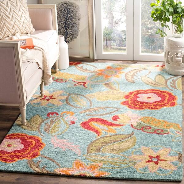 Shop Safavieh Handmade Blossom Blue Wool Area Rug On Sale Overstock 7509370