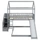 preview thumbnail 19 of 38, Twin Over Twin Bunk Bed Kids Bed with Two Drawers and Slide