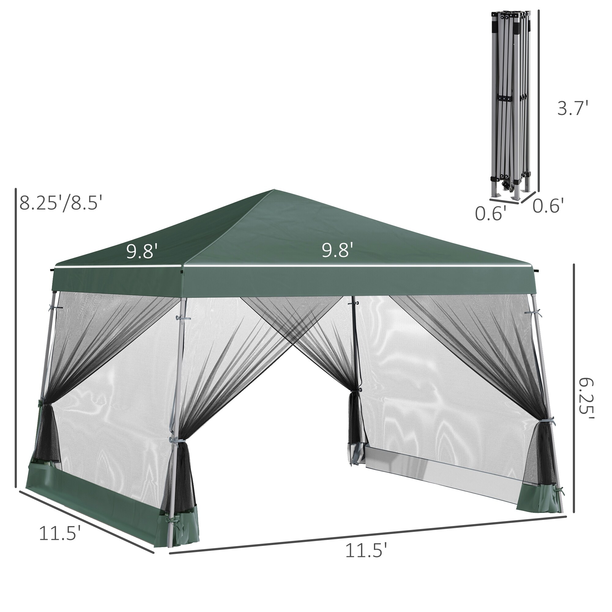 気質アップ Canopy, Up Pop 12' x 12' Outsunny Foldable with Tent Canopy その他