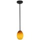 preview thumbnail 3 of 4, Access Lighting Brandy FireBird - E26 LED Rod Pendant - Oil Rubbed Bronze Finish - Amber FireBird Glass Shade
