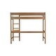 preview thumbnail 13 of 16, Rubber Wooden Twin Size Loft Bed with Desk,Kids Bed with Ladder,Teddy Fleece Fabric Upholstered