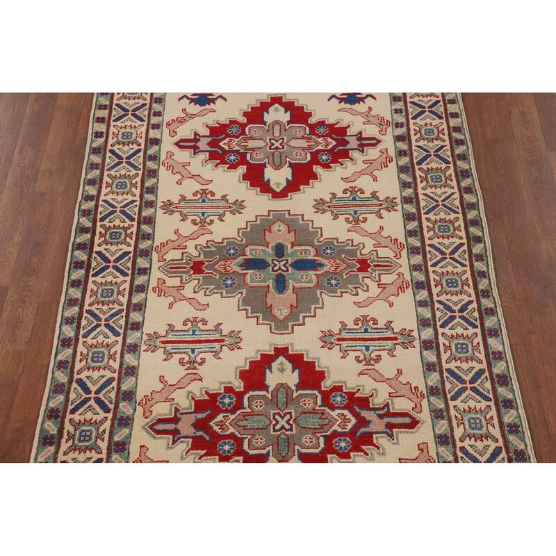 Kazak Oriental Accent Rug Hand-Knotted Wool Carpet - 3'10" x 6'1"
