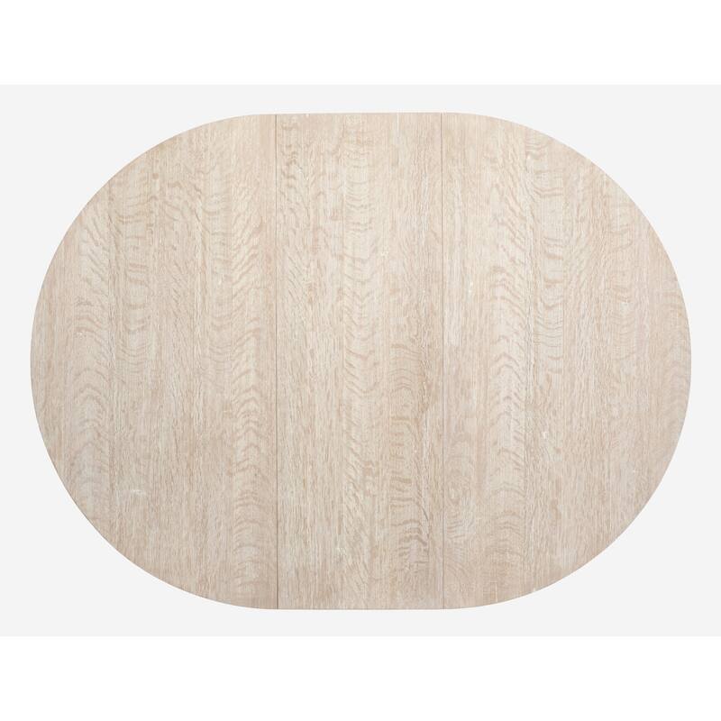 Magnussen Home Herringbone Ridge White 54" Extendable Round Dining Table - 54''W x 54''D x 30''H