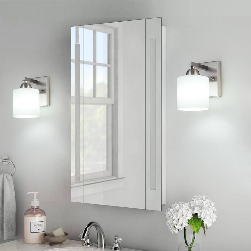 1-light entryway light nickel vanity light glass, metal wall light