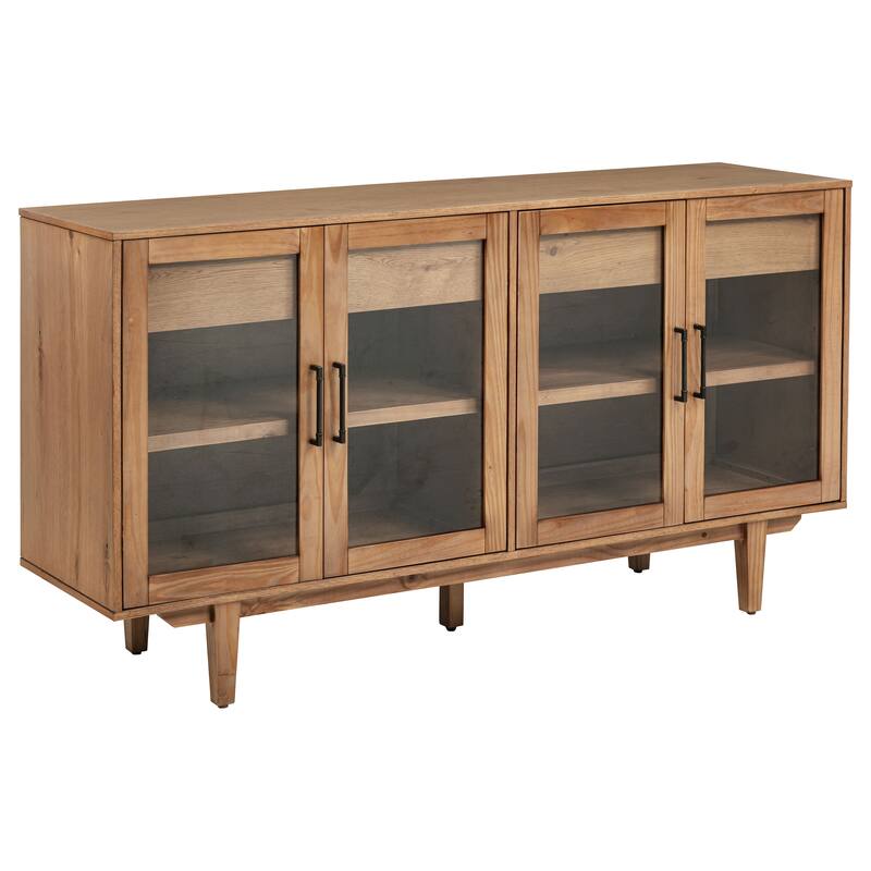 Middleton 4-door Sideboard Server with Dual Drawers - 66.25" x 18" x 36.25" - Natural