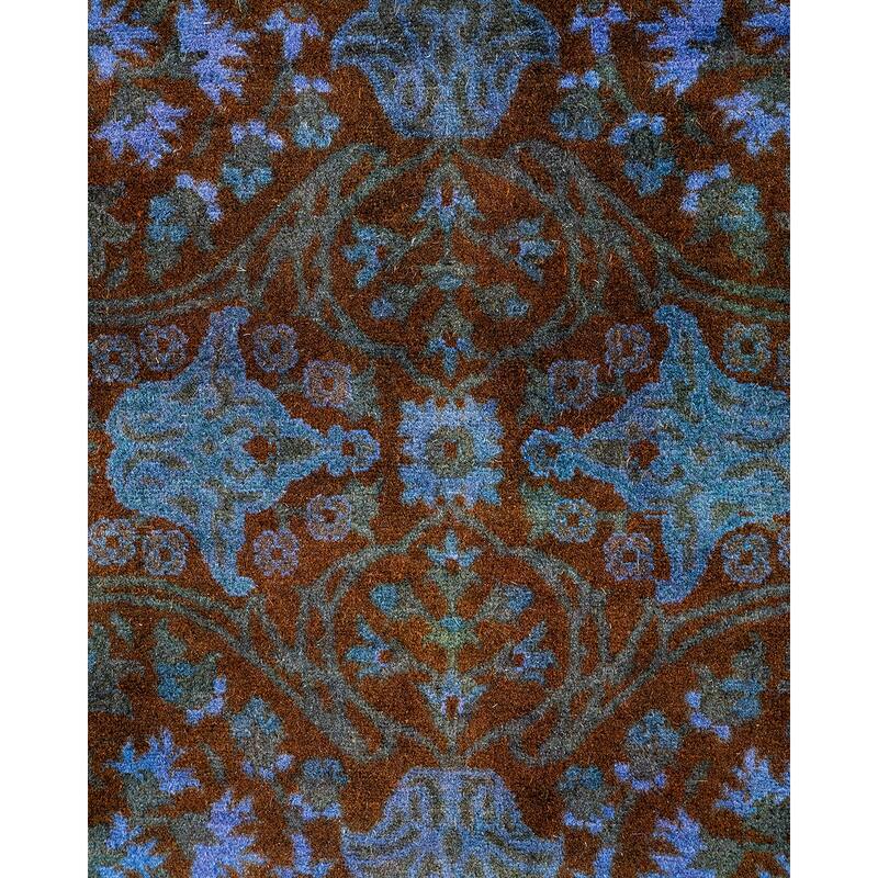 Overton Hand Knotted Wool Vintage Inspired Modern Contemporary Overdyed Orange Area Rug - 3' 0" x 10' 9"