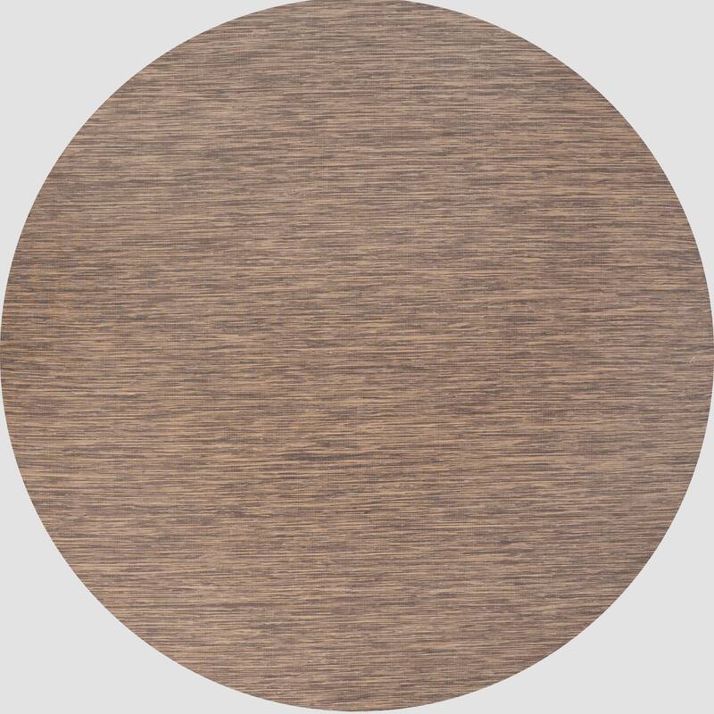 JONATHAN Y Bo Modern Flatweave Solid Area Rug - 6' Round - Brown