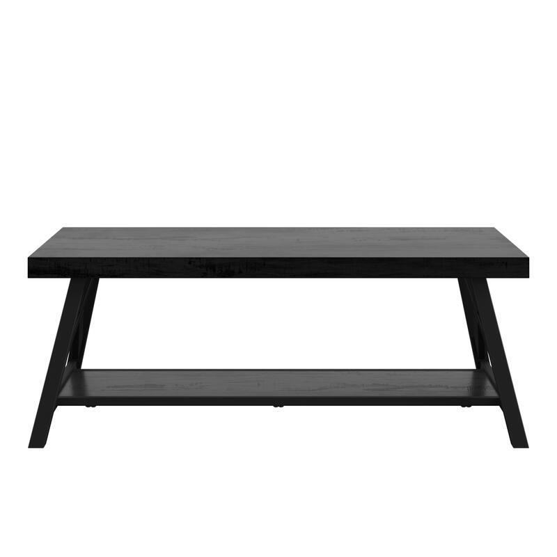 Bryson Rustic X-Base Accent Tables by iNSPIRE Q Classic - Cocktail Table Only - Black