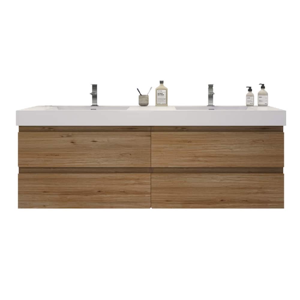 Baillie 72'' Wall-Mounted Vanity with Double Reinforced Acrylic Sink