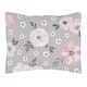 preview thumbnail 3 of 3, Grey Watercolor Floral Girl 5pc Toddler-size Comforter Set - Blush Pink Gray White Shabby Chic Rose Flower Polka Dot Farmhouse