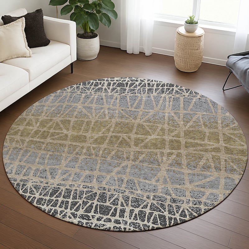Machine Washable Indoor/ Outdoor Boho Global Chantille Rug