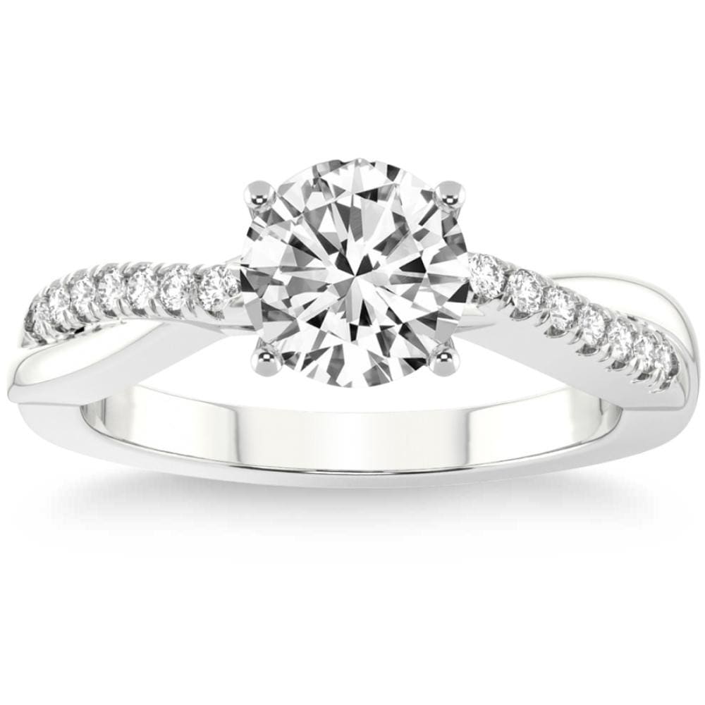 Bliss Diamond VS 1 1/4Ct Moissanite & Lab Grown Diamond Engagement Twist Ring in Gold