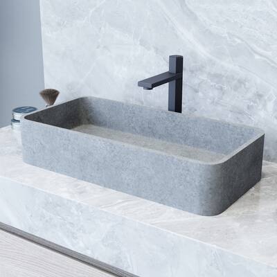 VIGO Concreto Stone Composite Rectangular Bathroom Vessel Sink