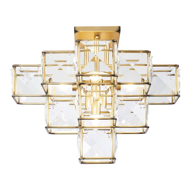 Varaluz Cubic 5-Light Semi-Flush Ceiling Light - Calypso Gold