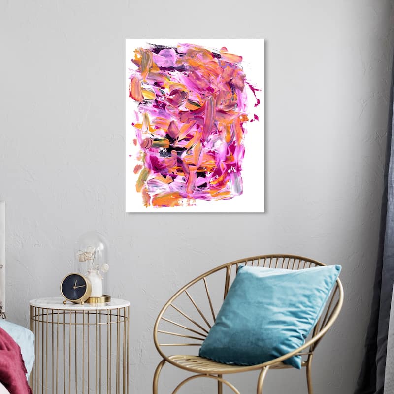 Wynwood Studio Abstract Dragonfruit Mango Pink and Modern & Contemporary Wall Art Canvas Print - 24 x 20
