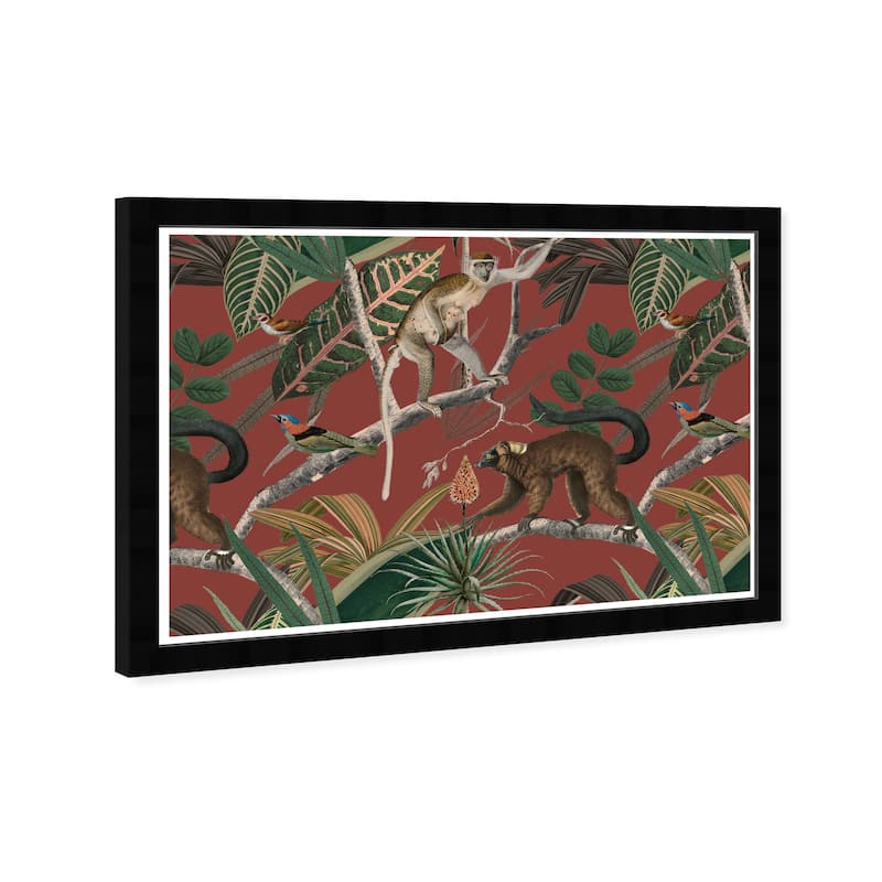 Wynwood Studio Prints Animals Manera Jungla Brown and Army Green Traditional Wall Art Canvas Print