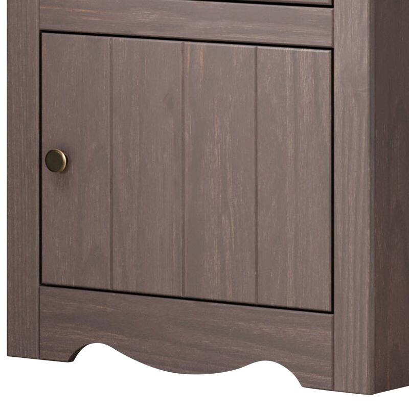 Gray 1 Drawer 21 in. W Nightstand with Sturdy Hardware and Ample Storage