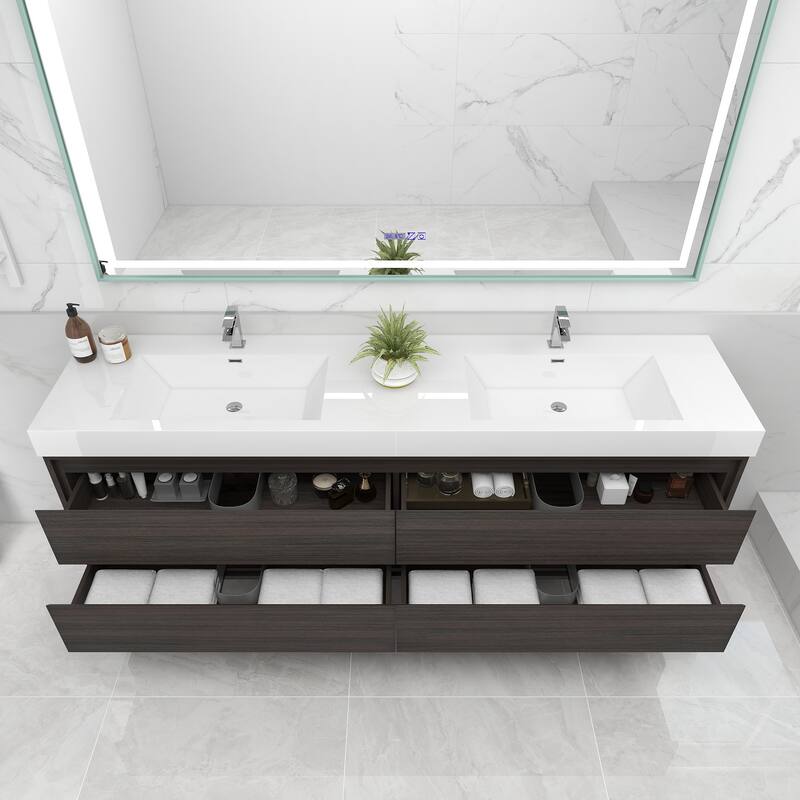Morava 84" Floating Vanity with Double Sink - 84