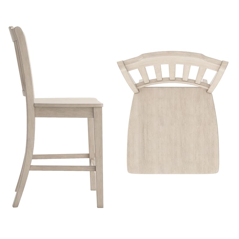 Ronda Slat Back Wood Counter Height Chairs (Set of 2)