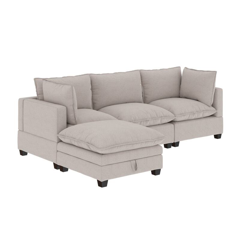 Chelsea Modern Cloud Modular Upholstered Sofa with Deep Seat and Plush Cushions