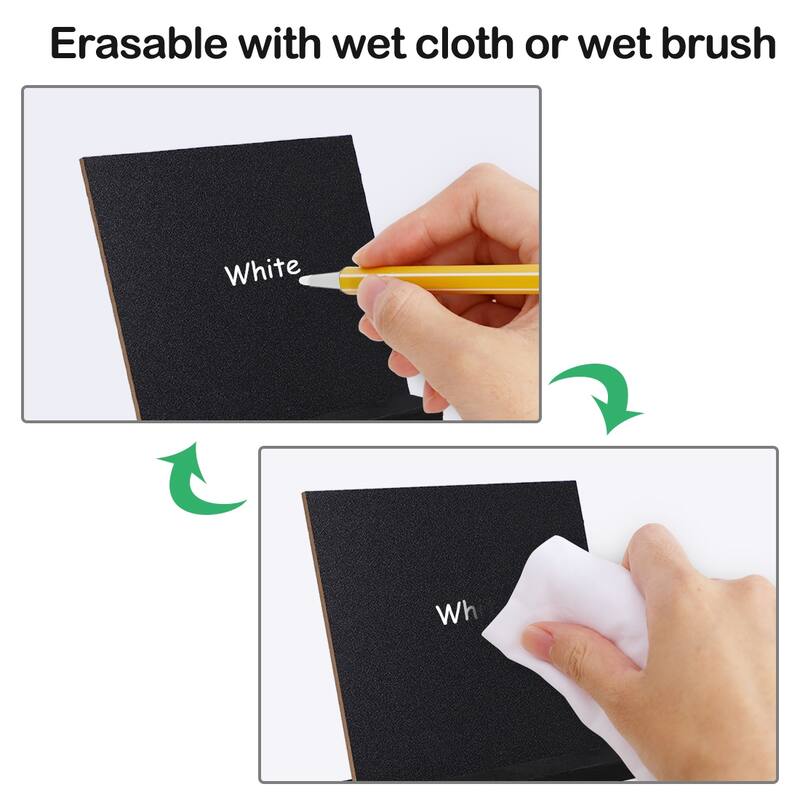 Wood Mini Chalkboard Sign w Easel Stand for Weddings Double Side Sign - Black