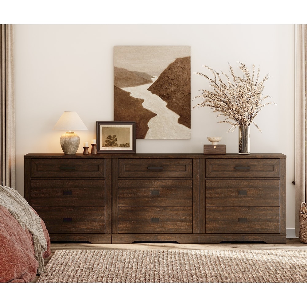 WAMPAT Mid Century Modern Dresser, 31.9" Tall Storage Cabinet with Drawers