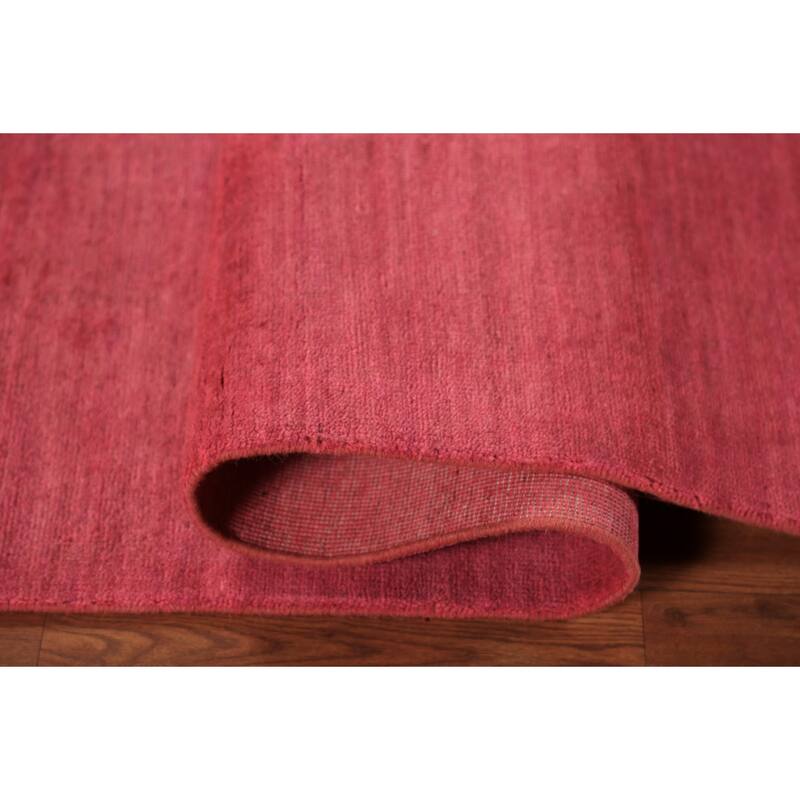 Pink Modern Gabbeh Oriental Area Rug Handmade Tribal Wool Carpet - 5'6" x 7'10"