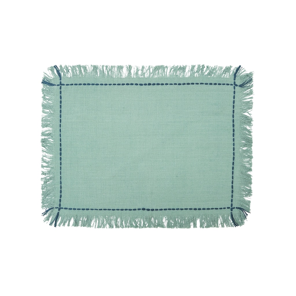 Cheryl Surf Placemats Set of 4 Blue Quilted Washable Placemat, 13" x 19"