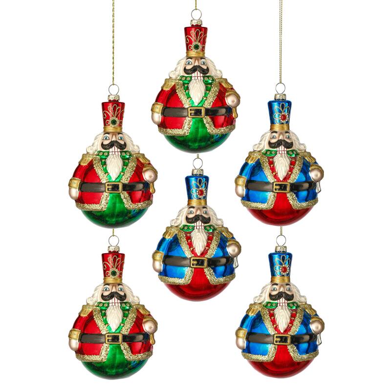 5" Glass Toy Soilder Ball Ornament