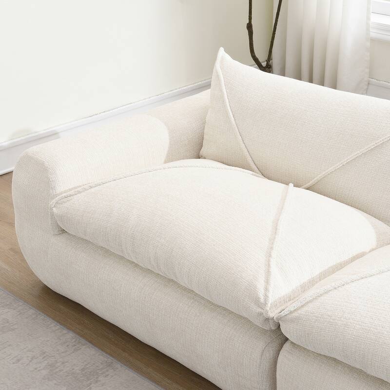 116'' Fully Sectional Compressed Sofa with High Density Foam, No Assembly Required