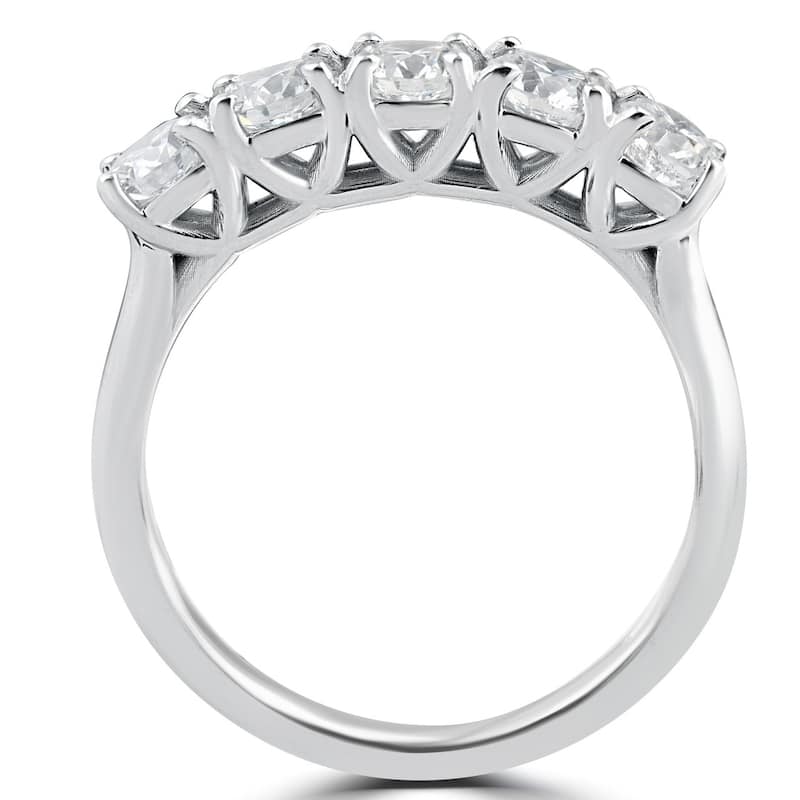 1 1/4 ct 5-Stone Diamond Trellis Anniversary Ring White Gold