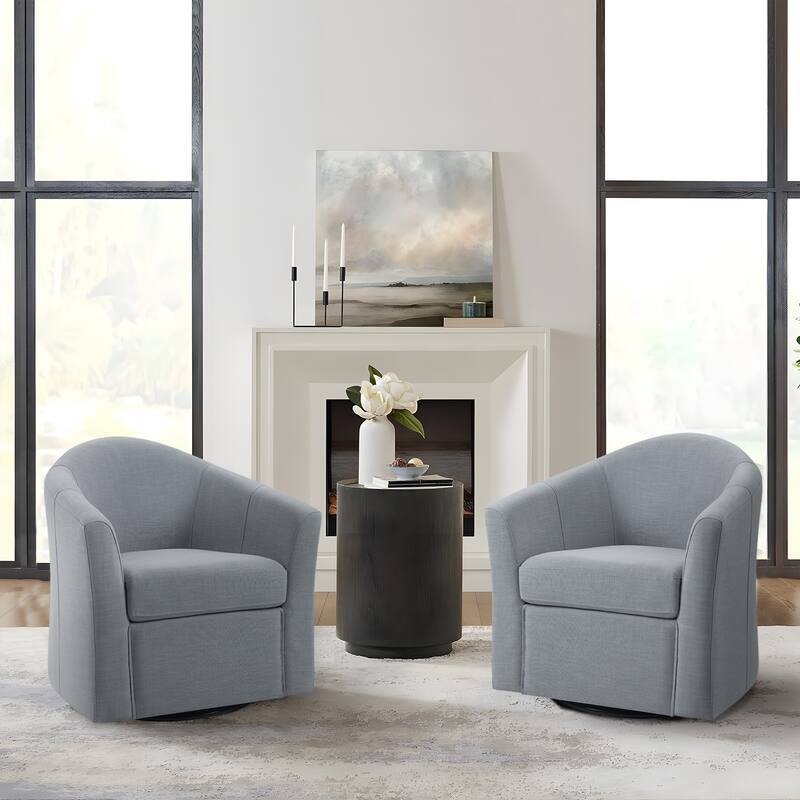 Anna 30"W Swivel Barrel Accent Chair Set of 2