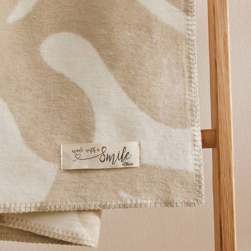 IBENA Calm Neutral Ocean s.Oliver Throw Blanket 'Under the Sea'