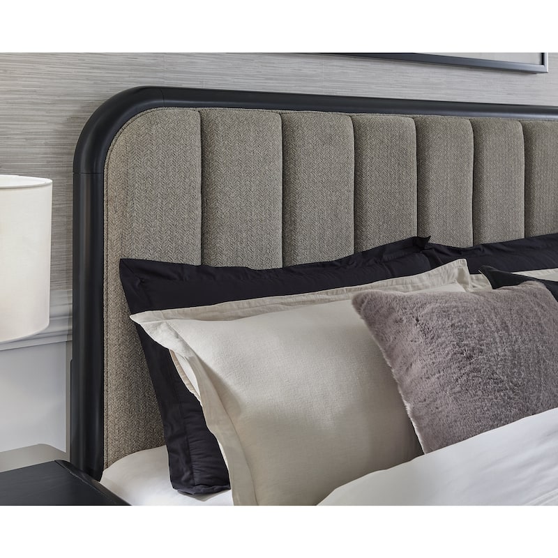 Signature Design by Ashley Rowanbeck Gray/Black Upholstered Panel Bed