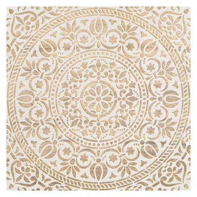 Ornamental White Gold by Belle Maison Canvas Art Print