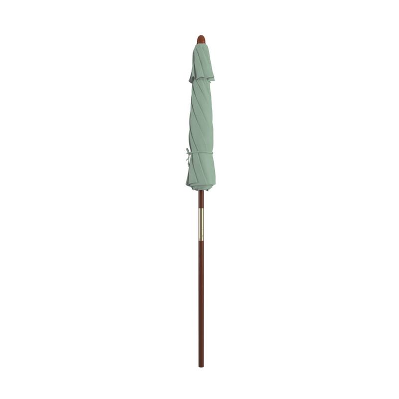 California Umbrella 7.5' Round Marenti Wood Frame Patio Umbrella with Pacifica Fabric, Base Not Included