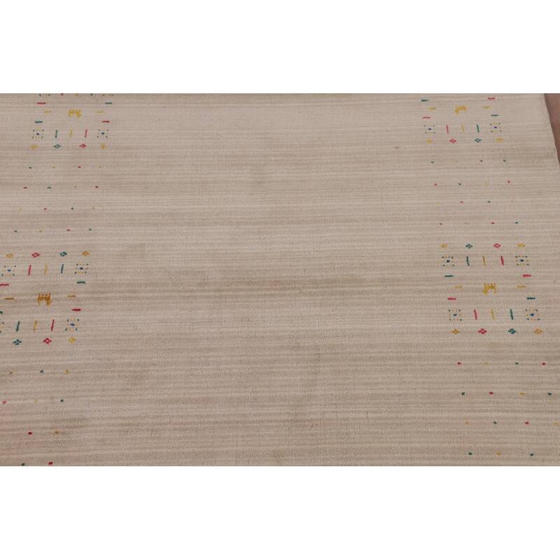 Tribal Gabbeh Indian Area Rug Hand-Knotted Modern Wool Carpet - 5'3"x 7'9"