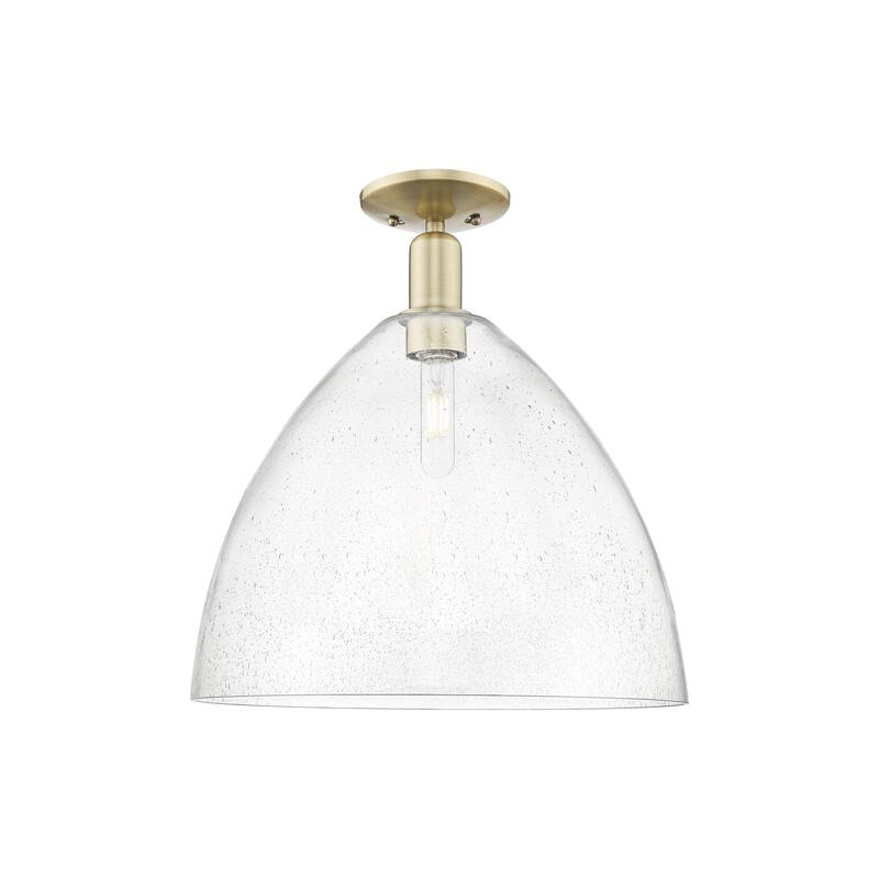 Innovations Lighting Endless Possibilities Arcadia - Bristol - 1 Light 16" Semi-Flush Mount - Antique Brass/Seedy