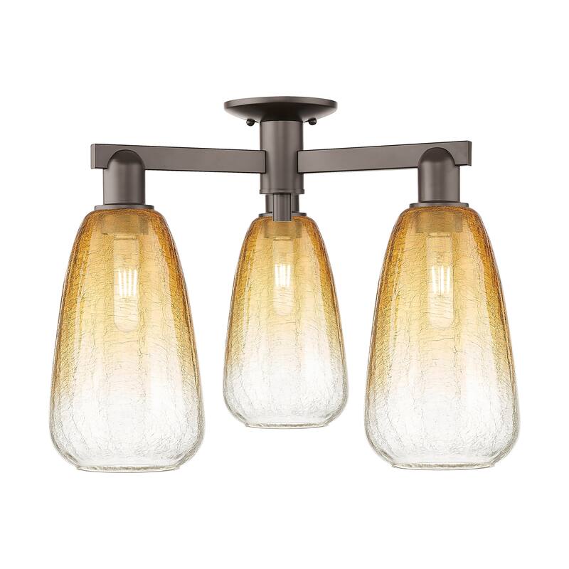 Innovations Lighting Downtown Urban - Brookhaven Almond - 3 Light 24" Semi-Flush Mount