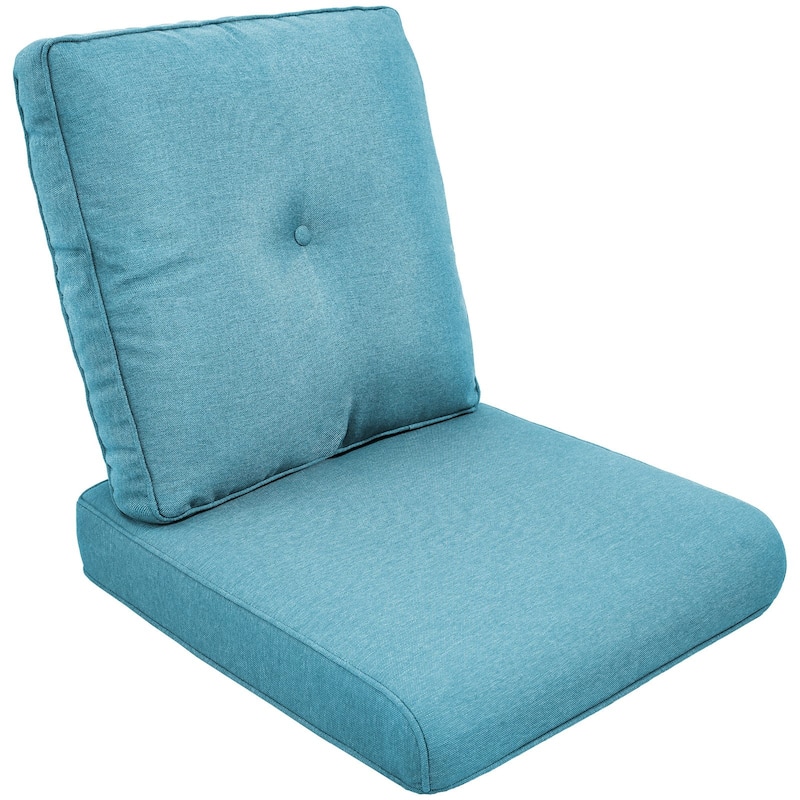Outdoor Deep Seat Cushion 22 x 25 inch - Turquoise - 1 Pair Buckle Cushion