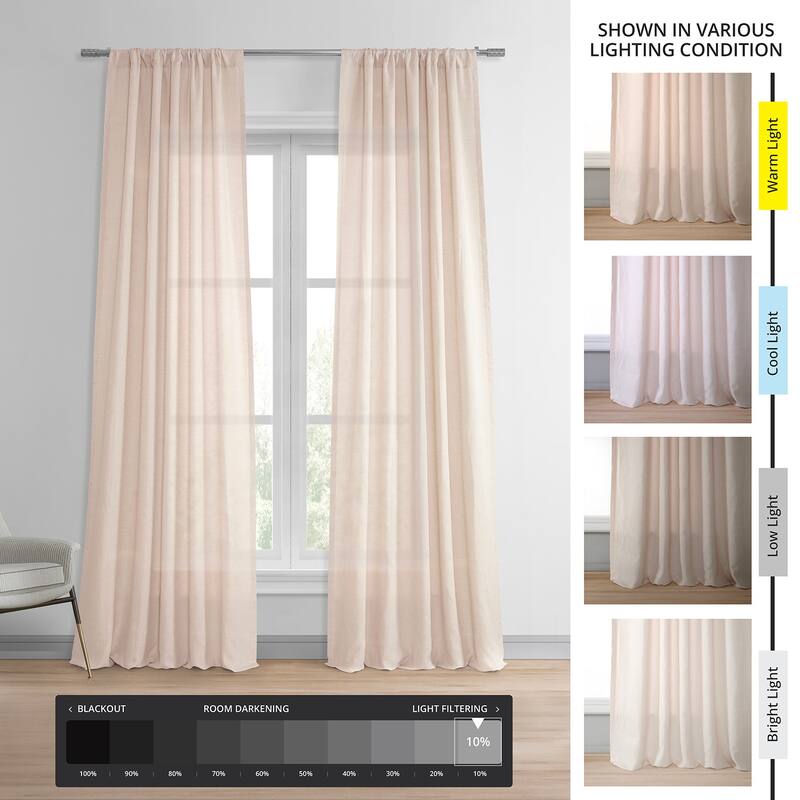 Exclusive Fabrics Signature French Linen Sheer Curtain (1 Panel)