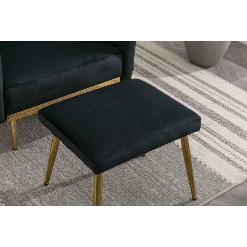 Bottom Tufted Accent Lounge Chair with Adjustable Arm and Back
