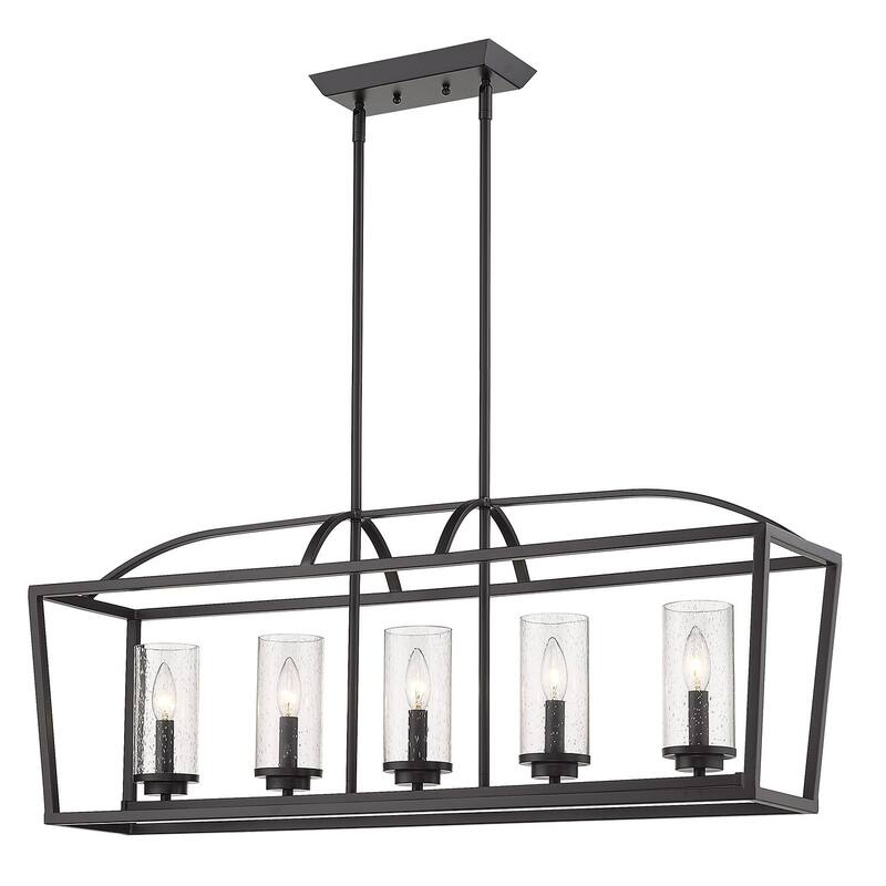 Golden Lighting Mercer 5 Light 38" Wide Taper Candle Linear Chandelier